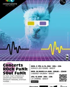 Affiche montrant un lama avec des lunettes 3 d
