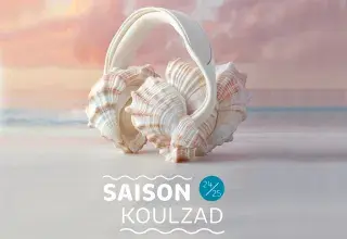 Illustration montrant un casque audio avec des oreilles en coquillage.